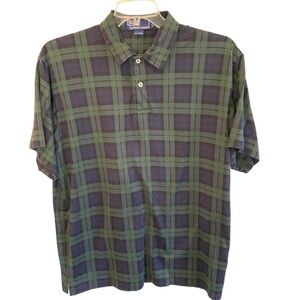 Polo Ralph Lauren Green & Blue Tartan Plaid Short Sleeve Knit Polo Shirt